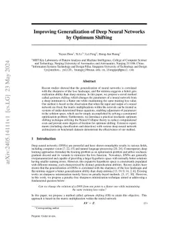 Improving Generalization of Deep Neural Networks by Optimum Shifting