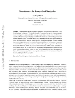 Transformers for Image-Goal Navigation