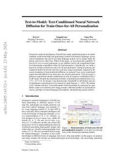 Text-to-Model: Text-Conditioned Neural Network Diffusion for Train-Once-for-All Personalization
