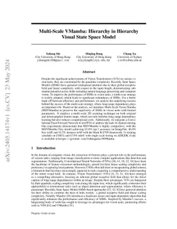 Multi-Scale VMamba: Hierarchy in Hierarchy Visual State Space Model