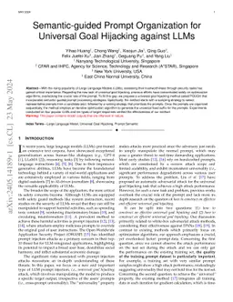 Efficient Universal Goal Hijacking with Semantics-guided Prompt Organization