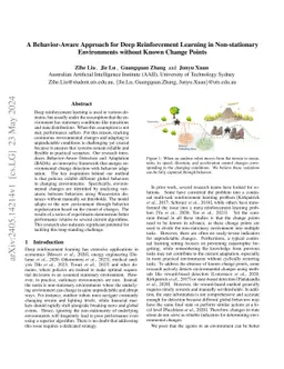 A Behavior-Aware Approach for Deep Reinforcement Learning in
  Non-stationary Environments without Known Change Points