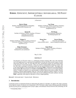 Eidos: Efficient, Imperceptible Adversarial 3D Point Clouds