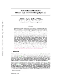 DiM: Diffusion Mamba for Efficient High-Resolution Image Synthesis