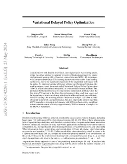 Variational Delayed Policy Optimization