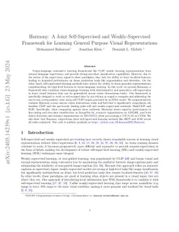 Harmony: A Joint Self-Supervised and Weakly-Supervised Framework for Learning General Purpose Visual Representations