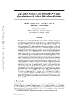 ZipCache: Accurate and Efficient KV Cache Quantization with Salient
  Token Identification