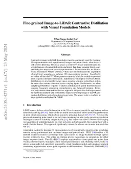Fine-grained Image-to-LiDAR Contrastive Distillation with Visual Foundation Models
