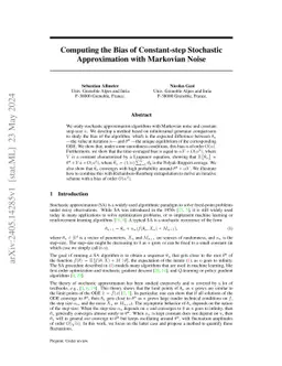 Computing the Bias of Constant-step Stochastic Approximation with
  Markovian Noise