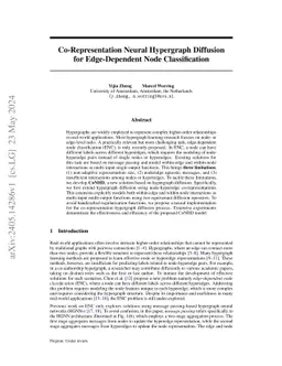 Modeling Edge-Specific Node Features through Co-Representation Neural Hypergraph Diffusion