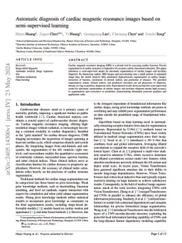 Automatic diagnosis of cardiac magnetic resonance images based on
  semi-supervised learning
