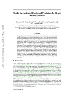 Similarity-Navigated Conformal Prediction for Graph Neural Networks