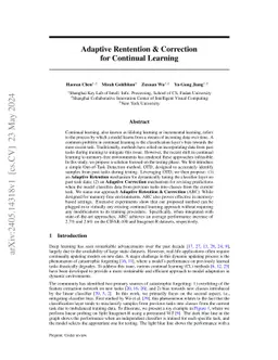 Adaptive Retention & Correction: Test-Time Training for Continual Learning