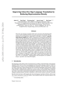 Improving Gloss-free Sign Language Translation by Reducing
  Representation Density