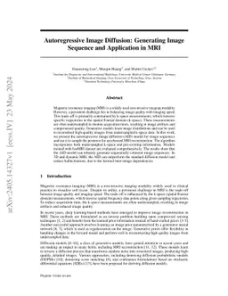 Autoregressive Image Diffusion: Generation of Image Sequence and Application in MRI