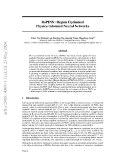 RoPINN: Region Optimized Physics-Informed Neural Networks