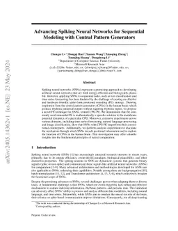 Advancing Spiking Neural Networks for Sequential Modeling with Central
  Pattern Generators