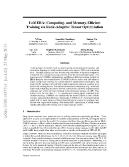 CoMERA: Computing- and Memory-Efficient Training via Rank-Adaptive
  Tensor Optimization