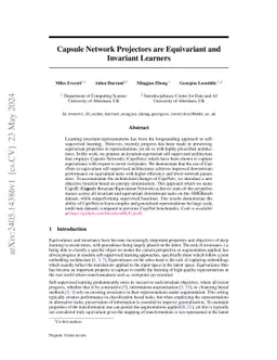 Capsule Network Projectors are Equivariant and Invariant Learners