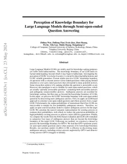 Perception of Knowledge Boundary for Large Language Models through
  Semi-open-ended Question Answering
