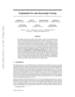 Explainable Few-shot Knowledge Tracing