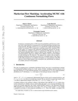 Markovian Flow Matching: Accelerating MCMC with Continuous Normalizing
  Flows