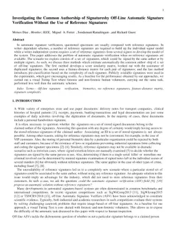 Investigating the Common Authorship of Signatures by Off-Line Automatic
  Signature Verification Without the Use of Reference Signatures