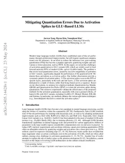 Mitigating Quantization Errors Due to Activation Spikes in GLU-Based
  LLMs