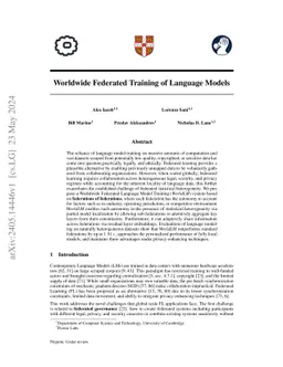 Worldwide Federated Training of Language Models