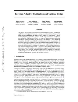 Bayesian Adaptive Calibration and Optimal Design