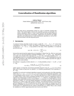 Generalization of Hamiltonian algorithms
