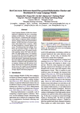 RefChecker: Reference-based Fine-grained Hallucination Checker and
  Benchmark for Large Language Models