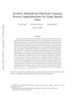 Iterative Methods for Full-Scale Gaussian Process Approximations for Large Spatial Data