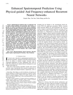 Enhanced Spatiotemporal Prediction Using Physical-guided And
  Frequency-enhanced Recurrent Neural Networks