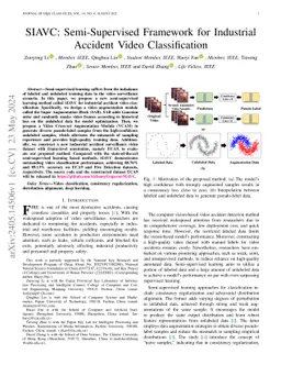 SIAVC: Semi-Supervised Framework for Industrial Accident Video
  Classification
