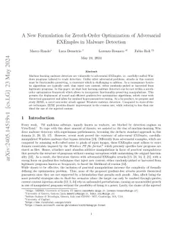 A New Formulation for Zeroth-Order Optimization of Adversarial EXEmples in Malware Detection