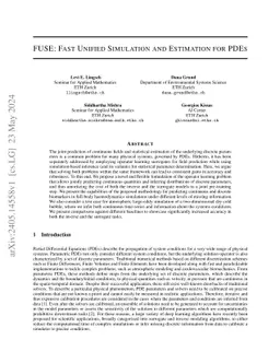 FUSE: Fast Unified Simulation and Estimation for PDEs