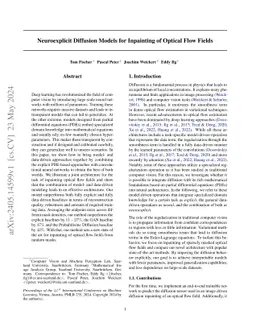 Neuroexplicit Diffusion Models for Inpainting of Optical Flow Fields