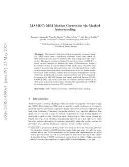 MAMOC: MRI Motion Correction via Masked Autoencoding