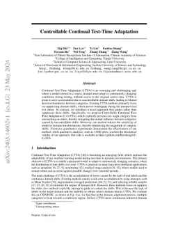 Controllable Continual Test-Time Adaptation