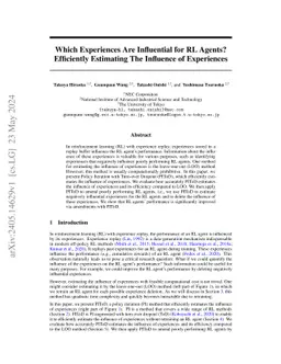 Which Experiences Are Influential for RL Agents? Efficiently Estimating The Influence of Experiences