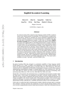 Implicit In-context Learning