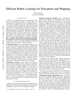 Efficient Robot Learning for Perception and Mapping