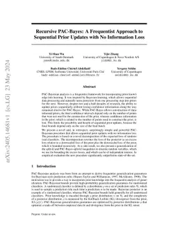 Recursive PAC-Bayes: A Frequentist Approach to Sequential Prior Updates with No Information Loss