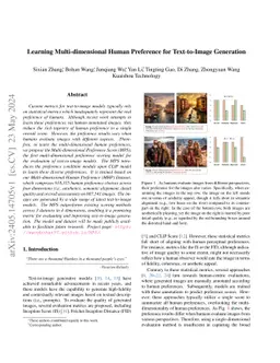 Learning Multi-dimensional Human Preference for Text-to-Image Generation