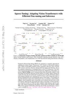 Sparse-Tuning: Adapting Vision Transformers with Efficient Fine-tuning and Inference
