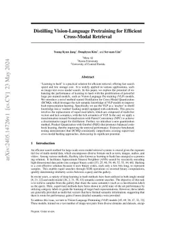 Distilling Vision-Language Pretraining for Efficient Cross-Modal
  Retrieval