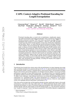 CAPE: Context-Adaptive Positional Encoding for Length Extrapolation