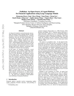 FinRobot: An Open-Source AI Agent Platform for Financial Applications
  using Large Language Models