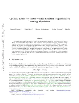 Optimal Rates for Vector-Valued Spectral Regularization Learning
  Algorithms